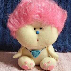 1981 AMTOY ZUZZY AMERICAN GREETINGS PLUSH TOY PINK WILD HAIR STUFFED ANIMAL